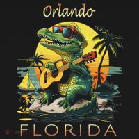 Orlando Florida Vacation Cute Alligator Sunset Souvenir Visor thumb 3