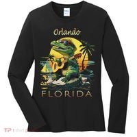 Orlando Florida Vacation Cute Alligator Sunset Souvenir Women's Long Sleeve Shirt thumb 0