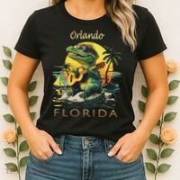 Orlando Florida Vacation Cute Alligator Sunset Souvenir Women's T-Shirt thumb 2