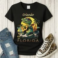Orlando Florida Vacation Cute Alligator Sunset Souvenir Women's T-Shirt thumb 3