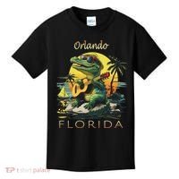 Orlando Florida Vacation Cute Alligator Sunset Souvenir Kids T-Shirt thumb 0
