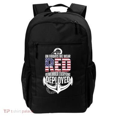 On Fridays We Wear Red Remember Everyone Deployed Backpack