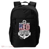 On Fridays We Wear Red Remember Everyone Deployed Backpack thumb 0