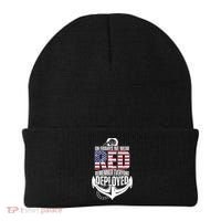 On Fridays We Wear Red Remember Everyone Deployed Beanie thumb 0