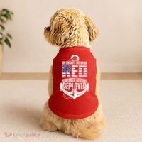 On Fridays We Wear Red Remember Everyone Deployed Doggie Tank thumb 2