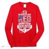 On Fridays We Wear Red Remember Everyone Deployed Long Sleeve Shirt thumb 0