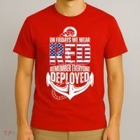 On Fridays We Wear Red Remember Everyone Deployed T-Shirt thumb 3