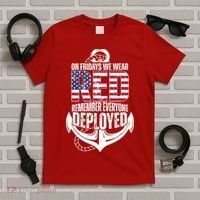 On Fridays We Wear Red Remember Everyone Deployed T-Shirt thumb 5