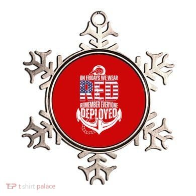 On Fridays We Wear Red Remember Everyone Deployed Ornament