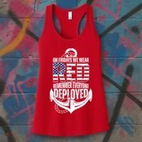 On Fridays We Wear Red Remember Everyone Deployed Women's Tank Top thumb 3