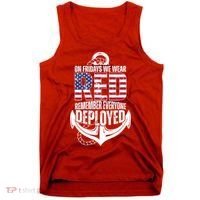 On Fridays We Wear Red Remember Everyone Deployed Tank Top thumb 0