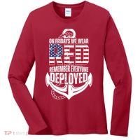 On Fridays We Wear Red Remember Everyone Deployed Women's Long Sleeve Shirt thumb 0