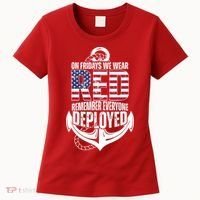 On Fridays We Wear Red Remember Everyone Deployed Women's T-Shirt thumb 0