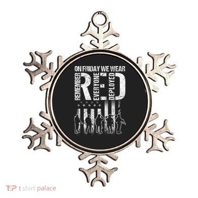 On Friday We Wear Red American Flag Military Supportive Ornament