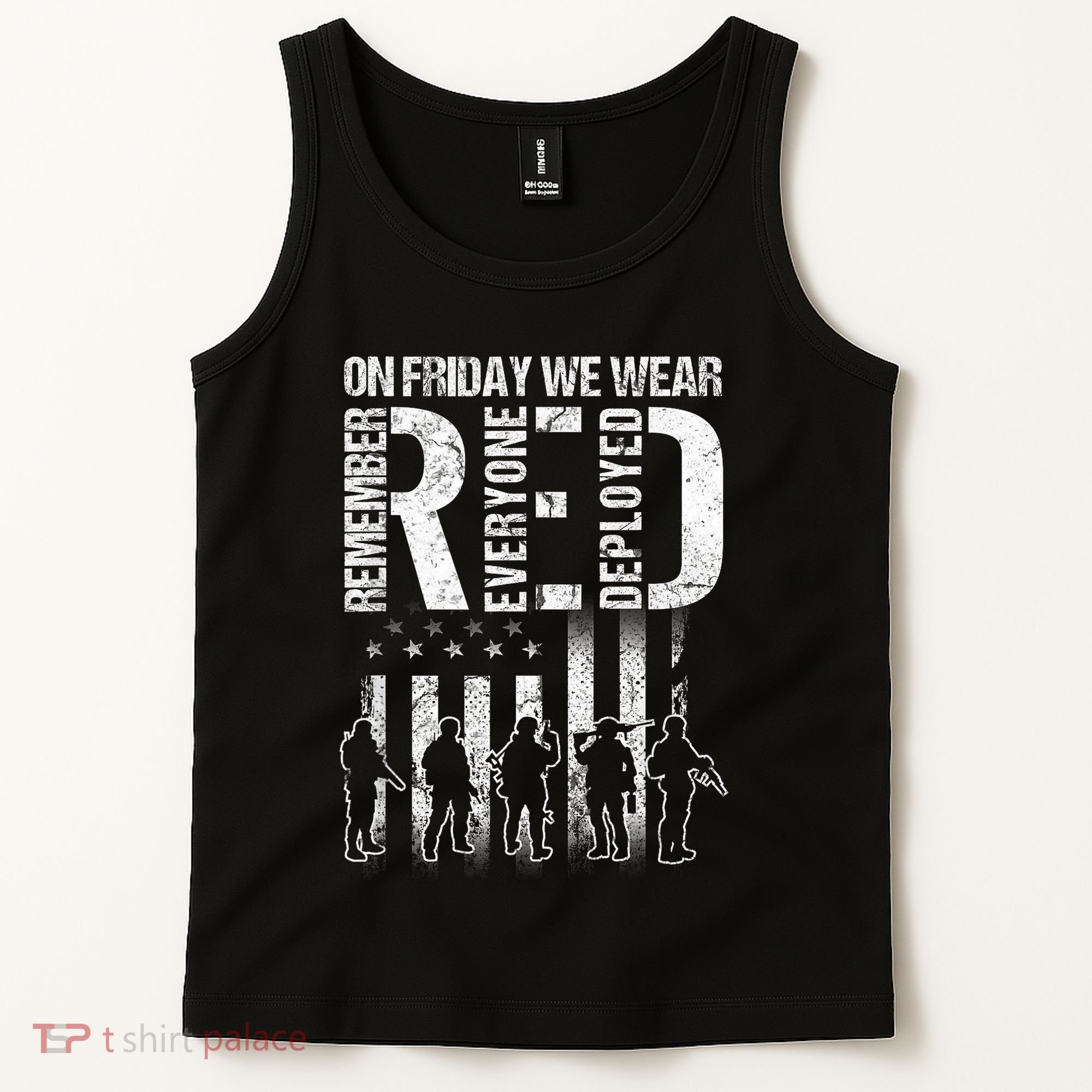 On Friday We Wear Red American Flag Military Supportive Tank Top