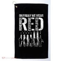 On Friday We Wear Red American Flag Military Supportive Golf Towel thumb 0