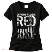 On Friday We Wear Red American Flag Military Supportive Women's T-Shirt thumb 0