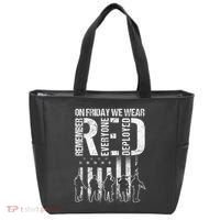 On Friday We Wear Red American Flag Military Supportive Tote Bag thumb 0