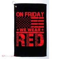 On Friday We Wear Red We Wear Red Golf Towel thumb 0
