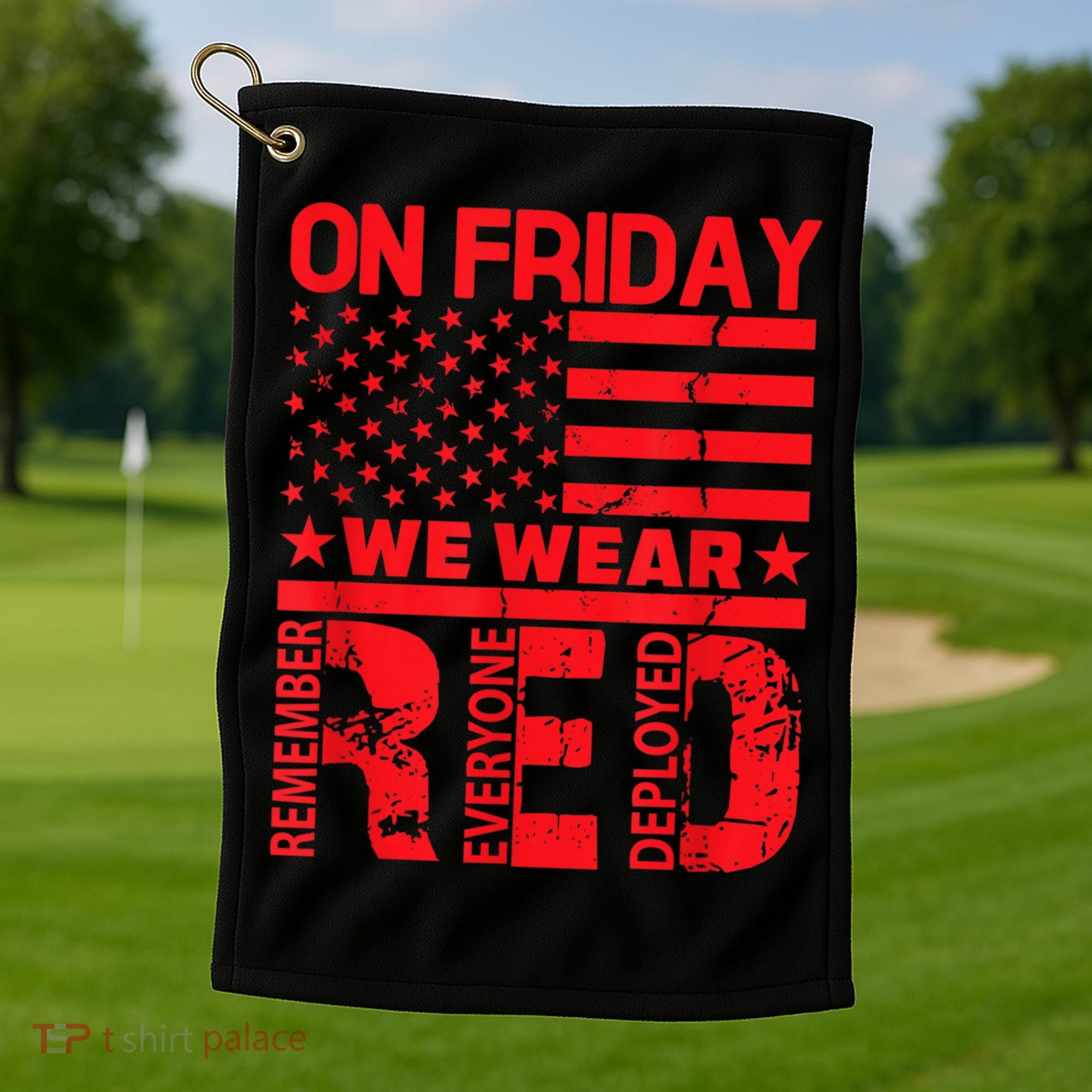 On Friday We Wear Red We Wear Red Golf Towel