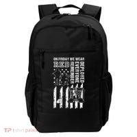 On Friday We Wear Red American Flag Military Supportive Backpack thumb 0