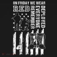 On Friday We Wear Red American Flag Military Supportive Women's Hoodie thumb 2
