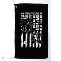On Friday We Wear Red American Flag Military Supportive Golf Towel thumb 0