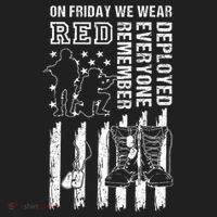On Friday We Wear Red American Flag Military Supportive Golf Towel thumb 3