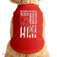 On Friday We Wear Red American Flag Military Supportive Doggie Tank thumb 0