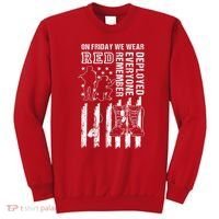 On Friday We Wear Red American Flag Military Supportive Sweatshirt thumb 0