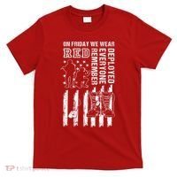 On Friday We Wear Red American Flag Military Supportive T-Shirt thumb 0