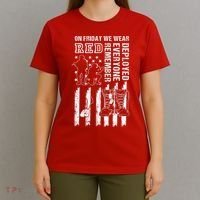 On Friday We Wear Red American Flag Military Supportive T-Shirt thumb 4