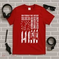 On Friday We Wear Red American Flag Military Supportive T-Shirt thumb 5
