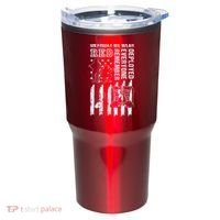 On Friday We Wear Red American Flag Military Supportive Tumbler thumb 0