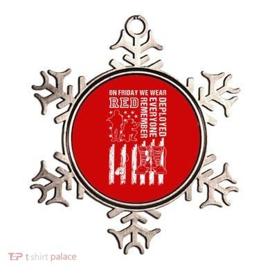 On Friday We Wear Red American Flag Military Supportive Ornament