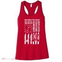 On Friday We Wear Red American Flag Military Supportive Women's Tank Top thumb 0