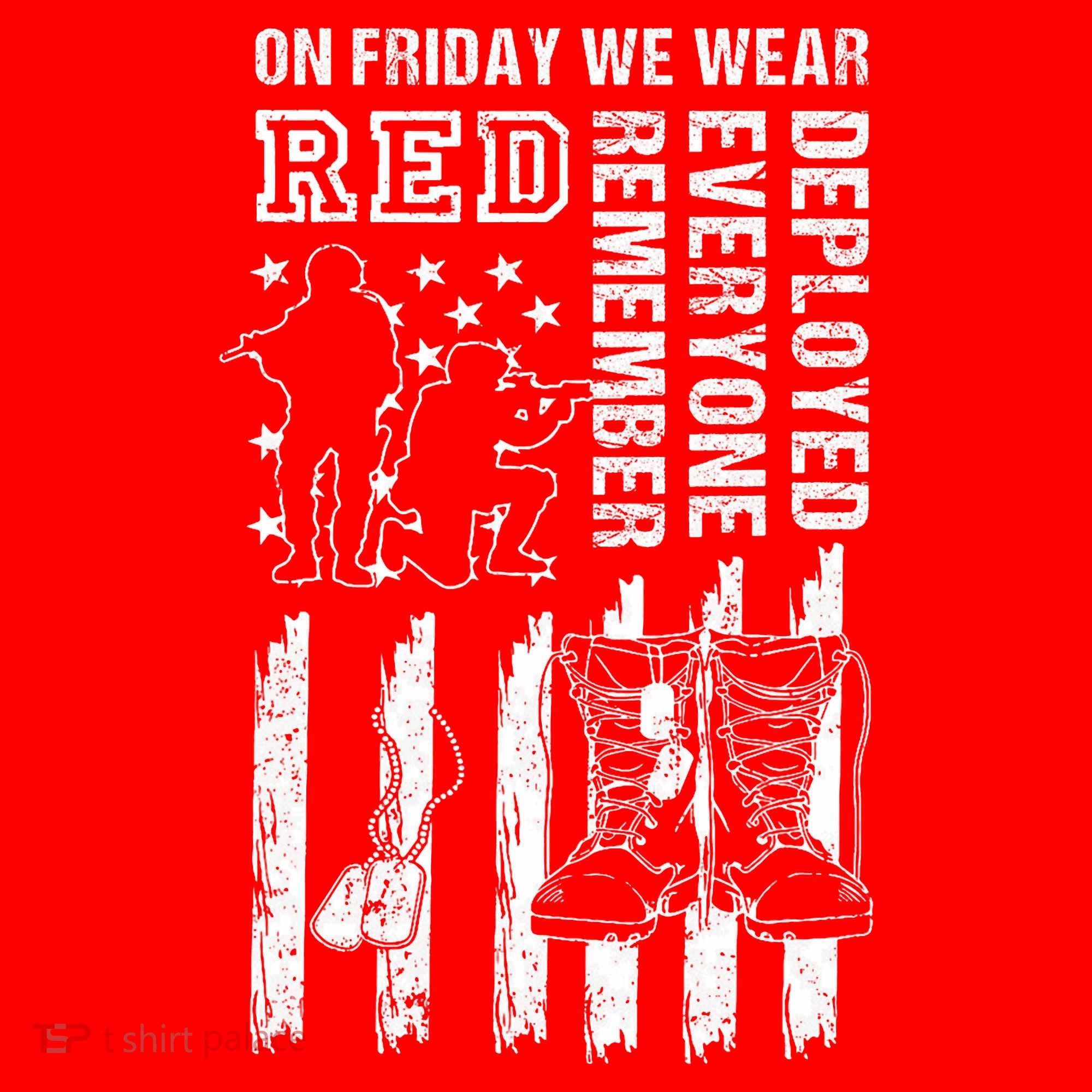 On Friday We Wear Red American Flag Military Supportive Baby Bodysuit