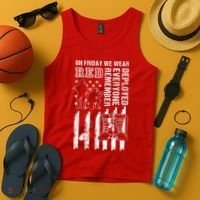 On Friday We Wear Red American Flag Military Supportive Tank Top thumb 4