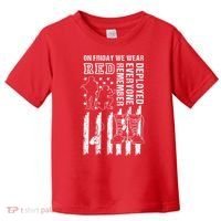 On Friday We Wear Red American Flag Military Supportive Toddler T-Shirt thumb 0