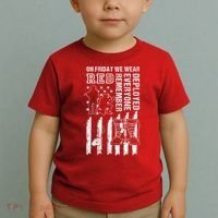 On Friday We Wear Red American Flag Military Supportive Toddler T-Shirt thumb 2