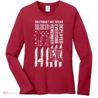On Friday We Wear Red American Flag Military Supportive Women's Long Sleeve Shirt thumb 0