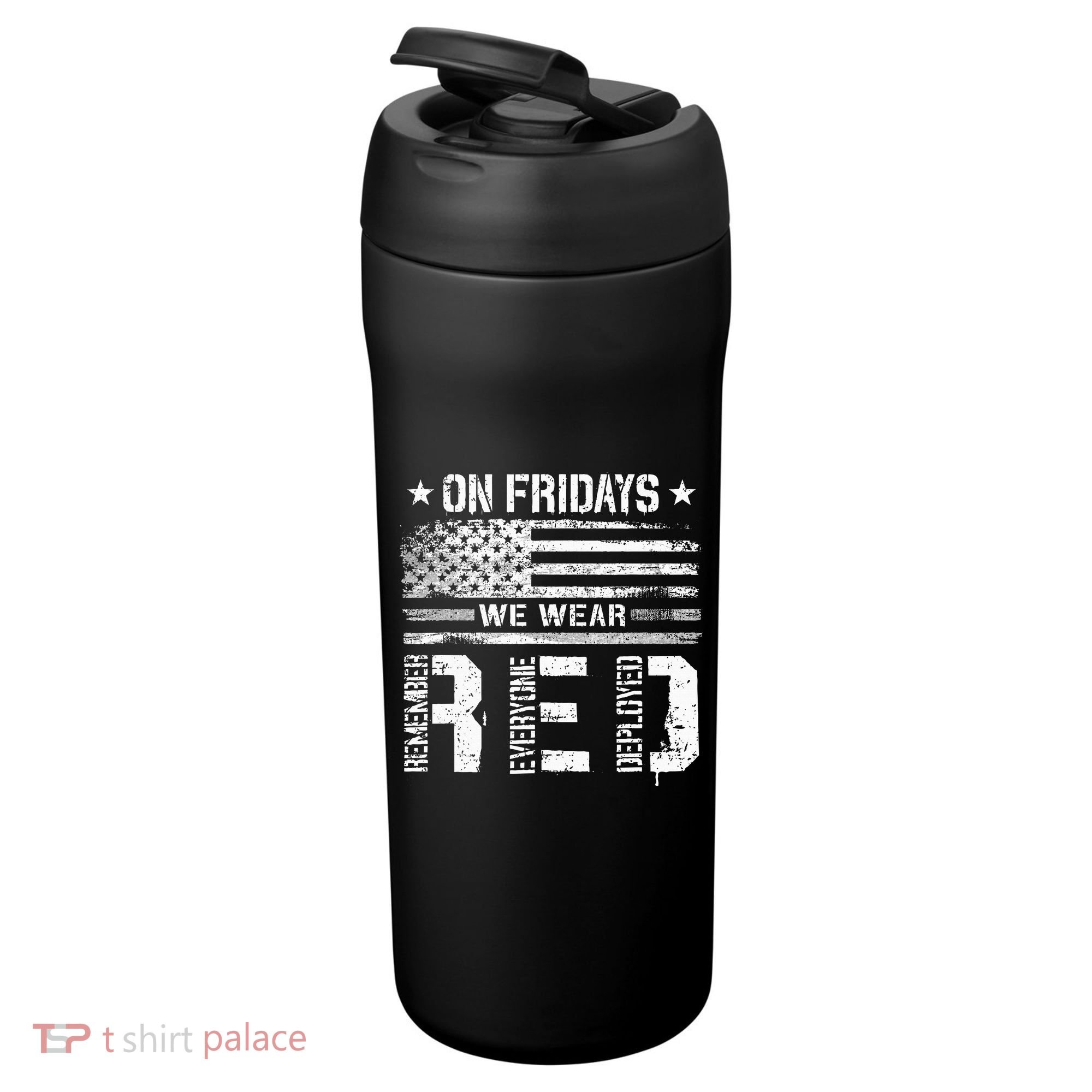 On Friday We Wear Red American Flag Military Supportive 24oz Duet Stainless Steel Tumbler