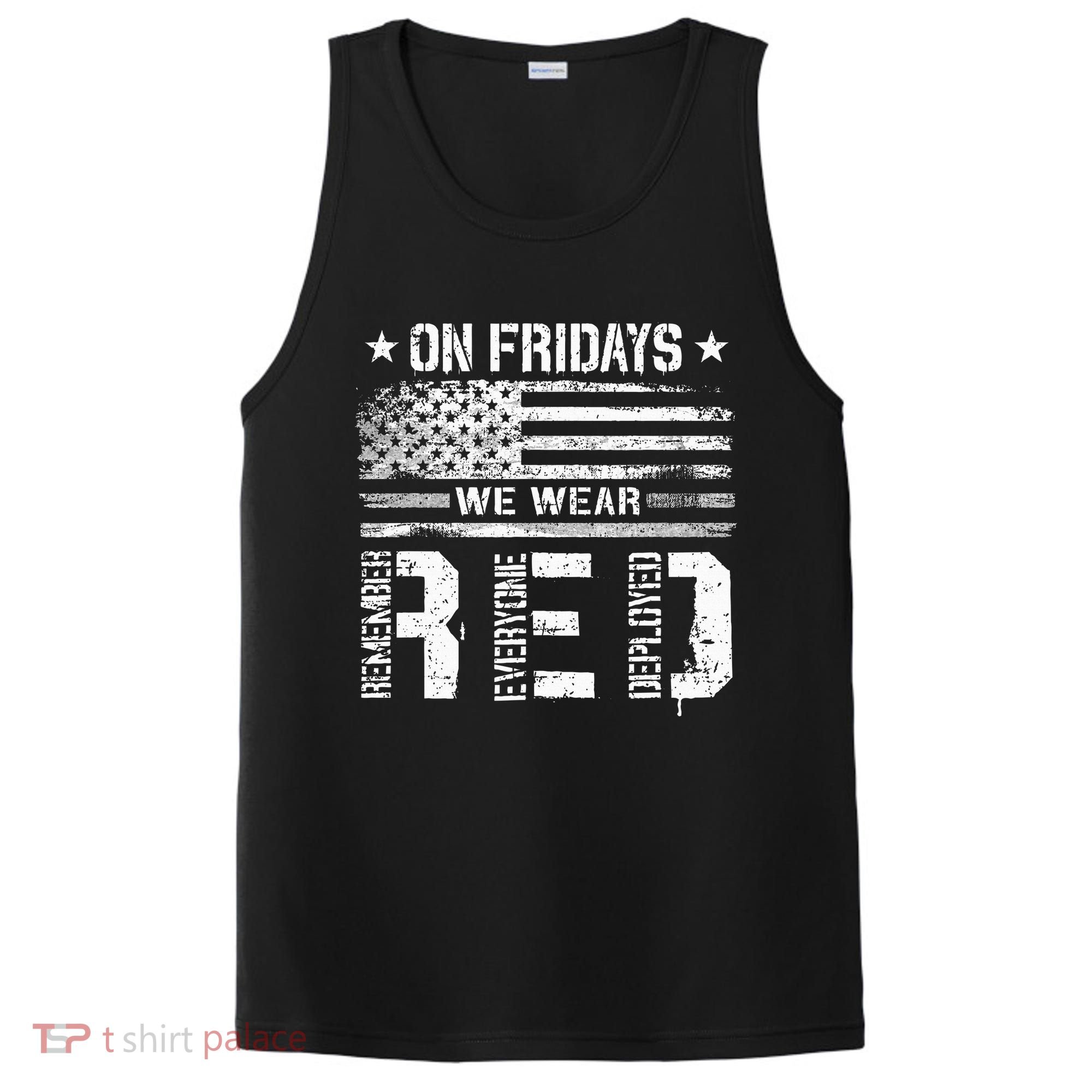 On Friday We Wear Red American Flag Military Supportive PosiCharge Competitor Tank