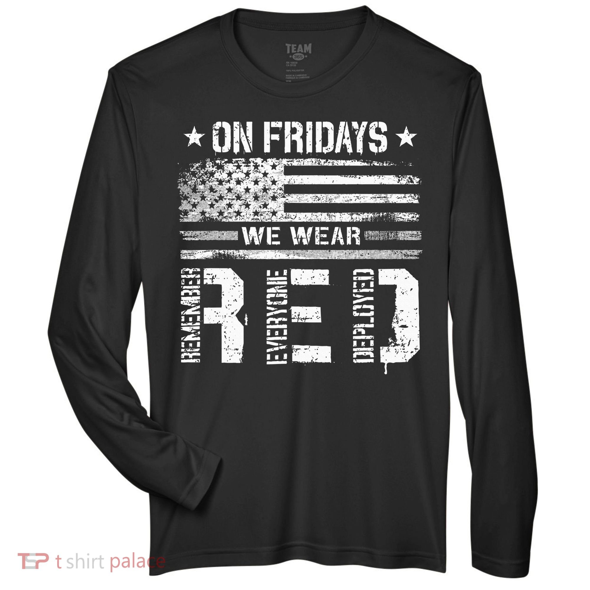 On Friday We Wear Red American Flag Military Supportive Zone Performance Long-Sleeve T-Shirt