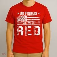 On Friday We Wear Red American Flag Military Supportive T-Shirt thumb 3