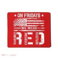 On Friday We Wear Red American Flag Military Supportive Mousepad thumb 0