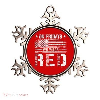 On Friday We Wear Red American Flag Military Supportive Ornament