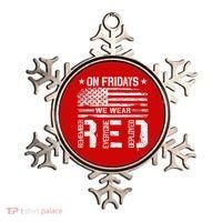 On Friday We Wear Red American Flag Military Supportive Ornament thumb 0