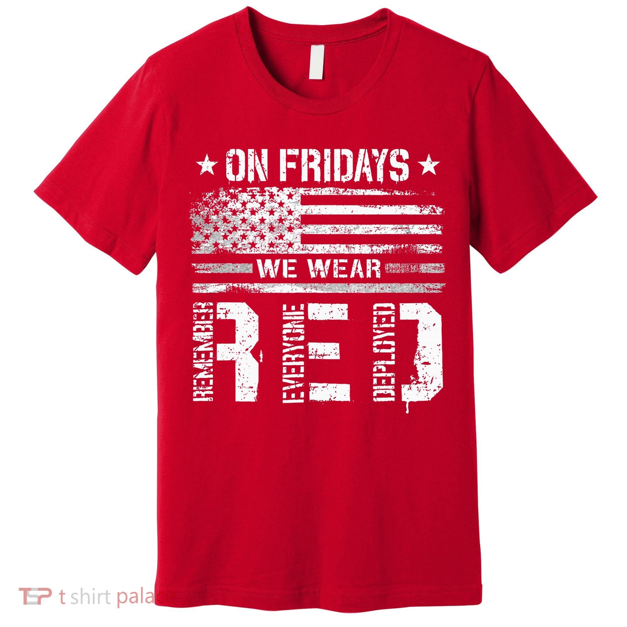 On Friday We Wear Red American Flag Military Supportive Premium T-Shirt