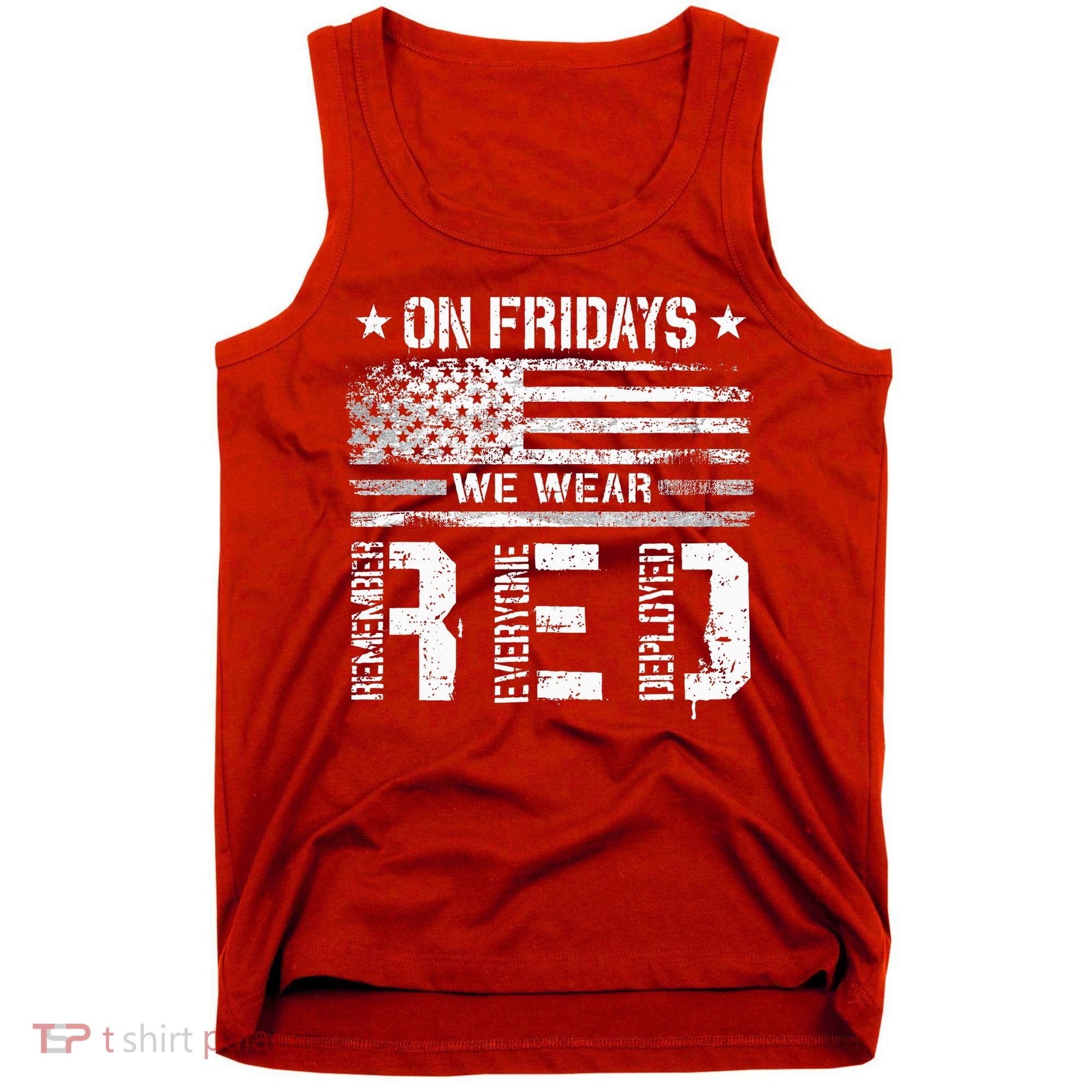 On Friday We Wear Red American Flag Military Supportive Tank Top